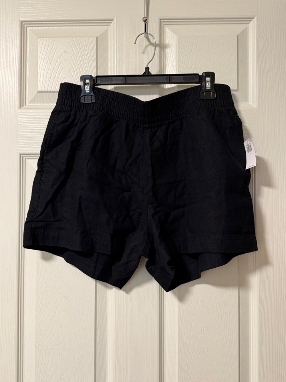 NEW WOMENS Old Navy Linen Blend Shorts sz L black - comfort waistband